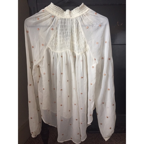Free People sheer long sleeve top - Picture 2 of 4